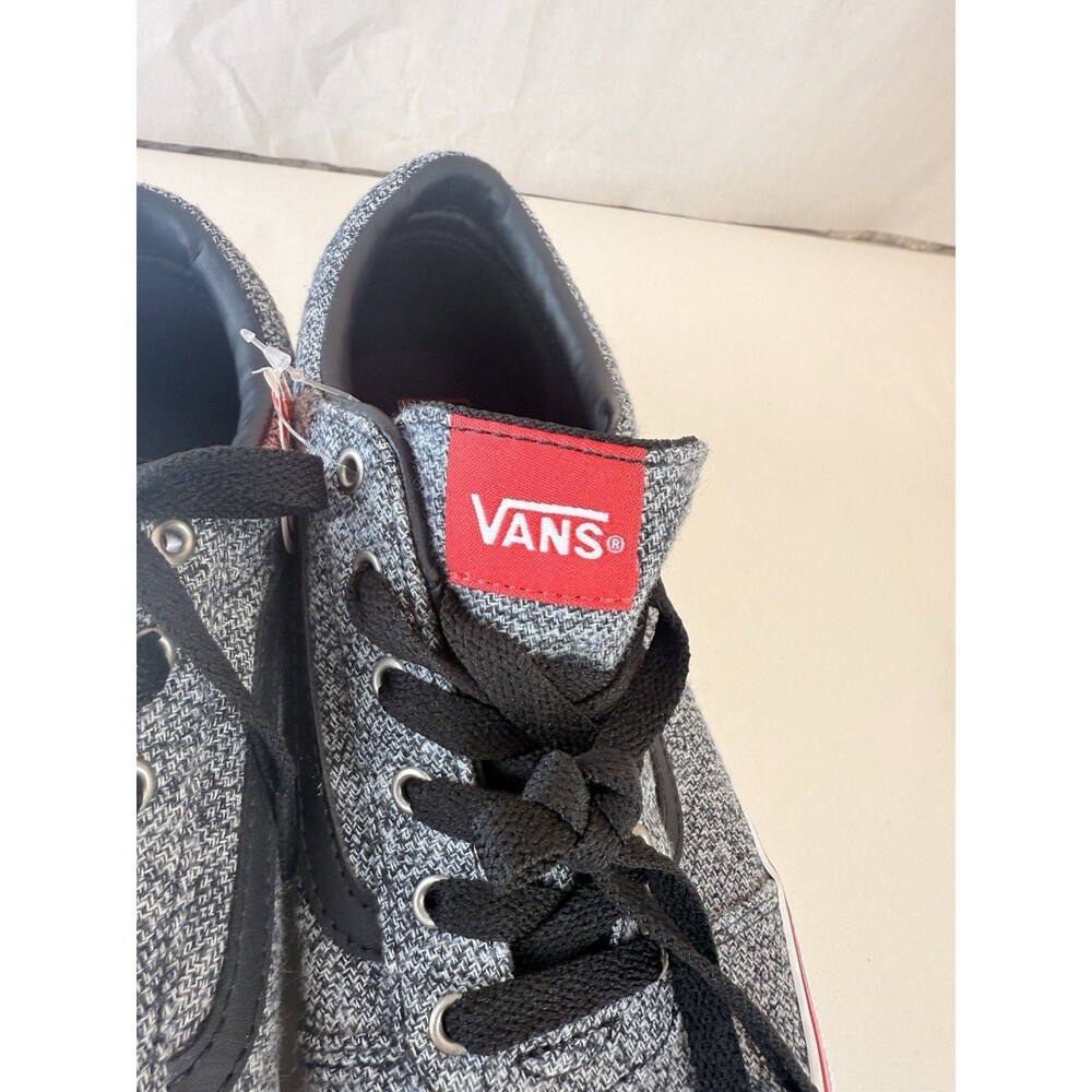 Vans Unisex Old Skool Youth 7 Sneakers Lace Up Low Shoes Grey Black Red - Picture 16 of 16